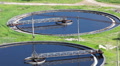 Aerial view of two sedimentation basins with scrapers for sewage cleaning Video