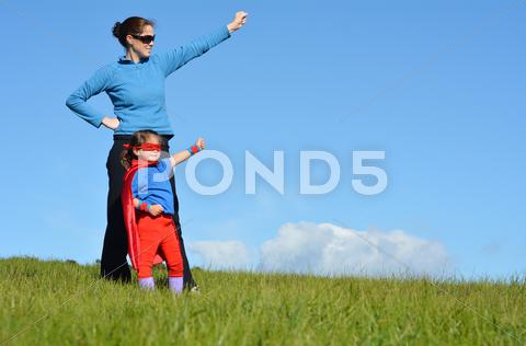 Superhero Mother And Child - Girl Power