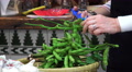 Cutting Edamame 'Soybeans' Off The Stem With Scissors 4K Video