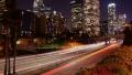 LA Night Cityscape 11 Zoom Out Timelapse Downtown 110 Freeway Video