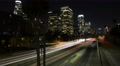 4K LA Night Cityscape 10 Zoom Out Timelapse Downtown 110 Freeway Video