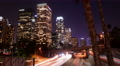4K LA Night Cityscape 19 Tilt Up Timelapse Downtown 110 Freeway Video