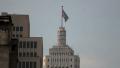 Banespa building and Sao Paulo´s flag. Video