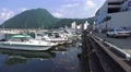 Seaside Marina Next To Costal Mountain In Beppu Japan 02 HD Video