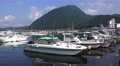 Seaside Marina Next To Costal Mountain In Beppu Japan 4K Video