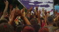 Crowd young people covered in colored powder paint, dancing Video