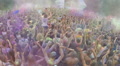 Slow motion crowd of young people enjoying music festival, click for HD Video