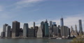 UHD 4K Aerial View Downtown Manhattan New York City Skyline Establishing Shot Video