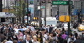 Ultra HD 4K NYC Busy Street Traffic Crowd People Crossing New York City Sidewalk Video