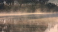The fog (clouds) above river (lake), morning Video