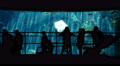 4K Aquarium Silhouettes 02 Family Crowds Video