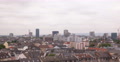Ultra HD 4K Pan Right Frankfurt Skyline Germany Establishing Shot Office Tower Video