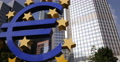 UHD 4K Pan Left Euro Sign Frankfurt European Central Bank Headquarter Germany Video