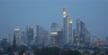 UltraHD 4K Dusk Night Light Aerial View Frankfurt Skyline Financial Center Tower Video