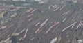 UHD 4K Frankfurt Main Central Railway Station Aerial View Trains Passing Traffic Video