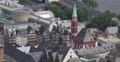 Ultra HD 4K Roemer Square Frankfurt Aerial View Skyline Old Town Houses Roof Day Video