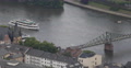 UltraHD 4K Frankfurt Main River Eiserner Steg Iron Bridge Pedestrians Walking Video
