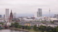 Europaturm Europe TV Tower Frankfurt Cathedral Aerial View Skyline Busy City Day Video