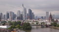 Cityscape Aerial View Frankfurt Skyline Financial Center Germany Corporate Tower Video