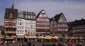 Frankfurt Old City People Tourists Walking Visiting Roemerberg Square Romerplatz Video