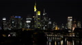 Thunderstorm Lightning Strike Frankfurt Skyline Building Aerial View Night Light Video