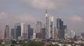 Frankfurt Skyline Establishing Shot Busy Business Towers Offices Skyscrapers Day Video