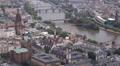 Frankfurt Skyline Main River Cathedral Church Tower Famous Bridges Roemer Square Video