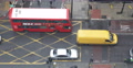 UHD 4K People Walk Sidewalk London Public Cars Passing Double Decker Bus Video