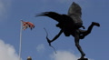 National British Flag Eros Statue Piccadilly Circus England United Kingdom Day Video