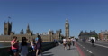Ultra HD 4K UHD Big Ben Tower Tourists Admiring Westminster Bridge Thames River Video