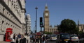 UltraHD 4K London Big Ben People Walk Sidewalk Busy Street Cars Passing Traffic Video