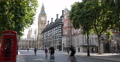 Ultra HD 4K Iconic Telephone Booth Westminster Palace Clock Tower Cars Traffic Video