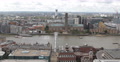 UHD 4K Landmark London Skyline Tate Modern Museum Millennium Bridge People Walk Video