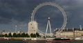 UltraHD 4K Cruise Ship Passing British Landmark London Eye South Thames River Video