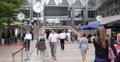 Ultra HD 4K Business Crowd People Walk Passing Lunch Break Canary Wharf London Video