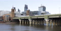 UHD 4K Train Arrival Station Cannon Street Railway Bridge River London Commuters Video