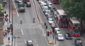 Crowded Busy Street Traffic Jam Car Passing London City Rush Hour Aerial View UK Video