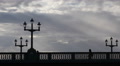 Silhouette Double Decker Bus Passing Anonymous People Walking Commuters London Video