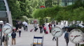 London Canary Wharf Business Corporate Skyscraper People Hurry Commute Rush Hour Video