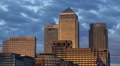 Sunset Light Canary Wharf London Business Busy City Corporate Office Building UK Video