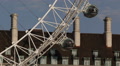 Close Up British Landmark London Eye Ride Aquarium Roof Beautiful Shot Sunny Day Video