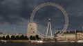 Dark Clouds British Landmark London Eye South Bank Thames River Aquarium England Video