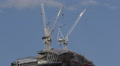 London City Construction Cranes Modern Building Under Construction Blue Sky UK Video