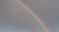 Summer Rain Storm Clouds Beautiful Colorful Rainbow Cloudy Dark Sky Background Video
