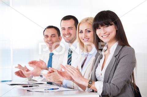 Happy Business People Clapping