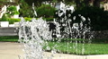 Slow Motion Dancing Drops Water From Fountain In Green Park Video