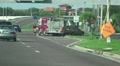 Fire Truck And Fire Man At Car Crash On Freeway 4K Video