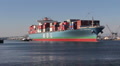 Container Ship Leaves Port Video
