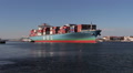 Container Ship Leaves Port Video