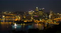 4K Pittsburgh Skyline Night Timelapse Zoom-in 2 Video
